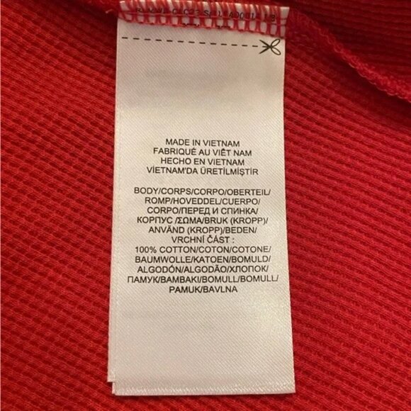 Lauren Ralph Lauren Waffle-Knit Cotton Henley Dress size XL NWT Red - Picture 4 of 5
